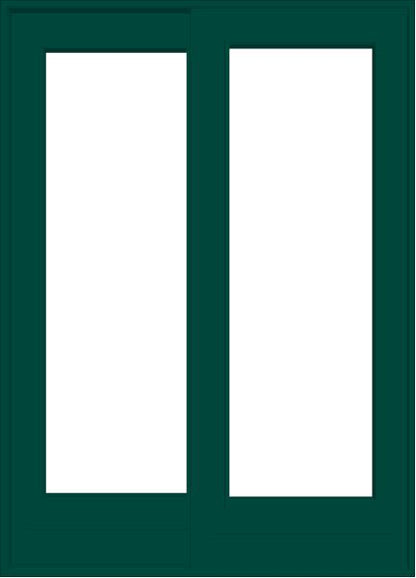 ANDERSEN FWG50611 400 Series 59-1/4" X 82-3/8" Frenchwood Sliding/Gliding Vinyl Exterior Wood Interior Dual Pane Low-E Tempered Argon Fill Glass 2 Panel Patio Door Grilles/Screen/Assembeled Options