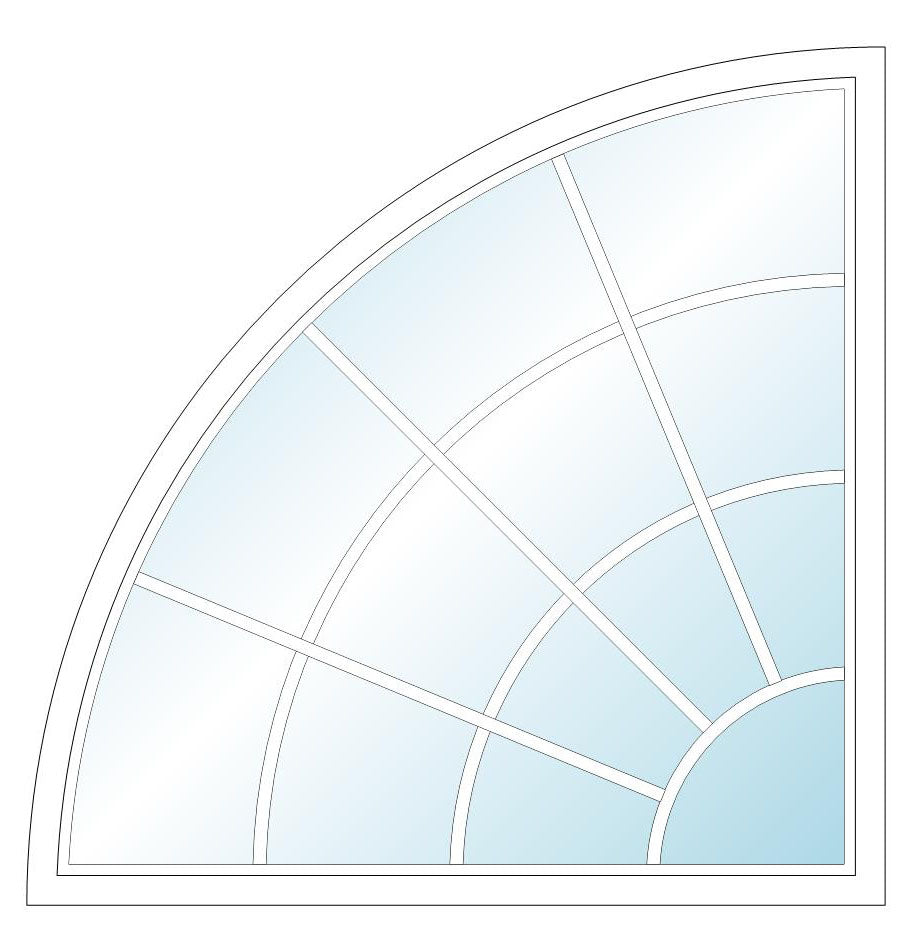 ANDERSEN Windows 400 Series Specialty Quarter Circle Window Fixed Vinyl Exterior Wood Interior Low-E4 Dual Pane Argon Full Glass Casement Frame Cladding Profile Grilles/Frosted/Tempered Optional CTQC1, CTQCW1, CTQCX1, CTQA3, Or QR40