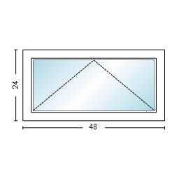 MI WINDOWS V3000 Series 9660 Venting Awning 4'0" Wide New Construction Vinyl White Low-E Argon Gas Filled Dual Pane Glass Full Screen Optional