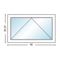 MI WINDOWS V3000 Series 9660 Venting Awning 4'0" Wide New Construction Vinyl White Low-E Argon Gas Filled Dual Pane Glass Full Screen Optional