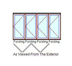 MARVIN Elevate 4 Panel Folding Door 141" Or 151-23/32" X 79 1/2", 82", 86", Or 95-1/2" Wood Interior Fiberglass Exterior Tempered Low-E2 Argon Glass Bifold Foldable Door Knocked Down CN12065, CN12068, CN12070, CN12080, CN12865, CN12868, CN12870, CN12880