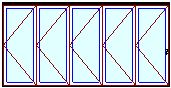 MARVIN Elevate 5 Panel Folding Door 175-19/32" Or 189" X 79 1/2", 82", 86", Or 95-1/2" Wood Interior Fiberglass Exterior Tempered Low-E2 Argon Glass Bifold Foldable Door Knocked Down CN15065, CN15068, CN15070, CN15080, CN16065, CN16068, CN16070, CN16080