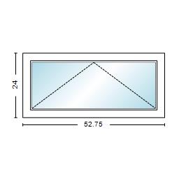 MI WINDOWS V3000 Series 9660 Venting Awning 4'5" Wide New Construction Vinyl White Low-E Argon Gas Filled Dual Pane Glass Full Screen Optional