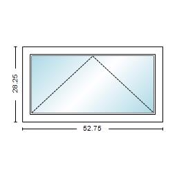 MI WINDOWS V3000 Series 9660 Venting Awning 4'5" Wide New Construction Vinyl White Low-E Argon Gas Filled Dual Pane Glass Full Screen Optional