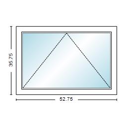 MI WINDOWS V3000 Series 9660 Venting Awning 4'5" Wide New Construction Vinyl White Low-E Argon Gas Filled Dual Pane Glass Full Screen Optional