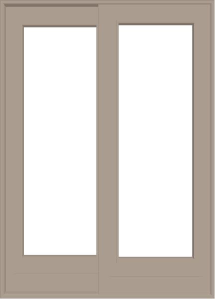 ANDERSEN FWG50611 400 Series 59-1/4" X 82-3/8" Frenchwood Sliding/Gliding Vinyl Exterior Wood Interior Dual Pane Low-E Tempered Argon Fill Glass 2 Panel Patio Door Grilles/Screen/Assembeled Options
