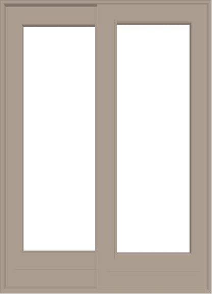 ANDERSEN FWG50611 400 Series 59-1/4" X 82-3/8" Frenchwood Sliding/Gliding Vinyl Exterior Wood Interior Dual Pane Low-E Tempered Argon Fill Glass 2 Panel Patio Door Grilles/Screen/Assembeled Options
