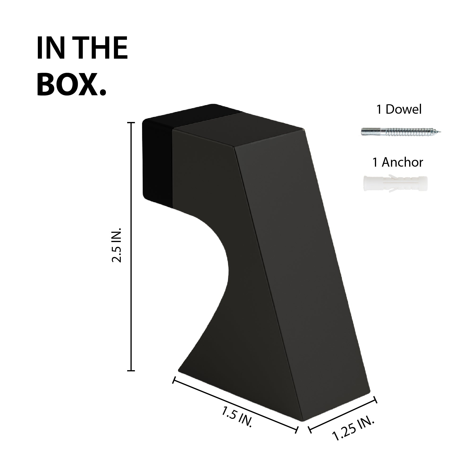 MEGA HANDLES Modern Curved Door Stopper 1.5 x 1.25 x 2.5