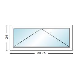 MI WINDOWS V3000 Series 9660 Venting Awning 5'0" Wide New Construction Vinyl White Low-E Argon Gas Filled Dual Pane Glass Full Screen Optional