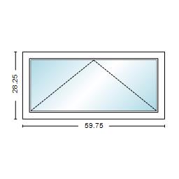 MI WINDOWS V3000 Series 9660 Venting Awning 5'0" Wide New Construction Vinyl White Low-E Argon Gas Filled Dual Pane Glass Full Screen Optional