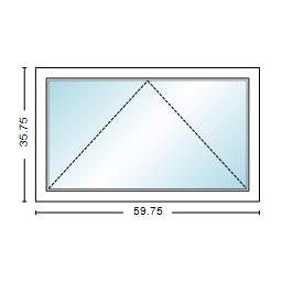 MI WINDOWS V3000 Series 9660 Venting Awning 5'0" Wide New Construction Vinyl White Low-E Argon Gas Filled Dual Pane Glass Full Screen Optional
