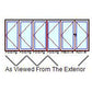 MARVIN Elevate 6 Panel Folding Door 210-3/8" Or 226-15/32" X 79 1/2", 82", 86", Or 95-1/2" Wood Interior Fiberglass Exterior Tempered Low-E2 Argon Glass Bifold Foldable Door Knocked Down CN17865 CN17868 CN17870 CN17880 CN19065 CN19068 CN19070 CN19080