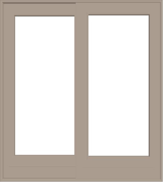 ANDERSEN FWG6068 400 Series 71-1/4" X 79-1/2" Frenchwood Sliding/Gliding Vinyl Exterior Wood Interior Dual Pane Low-E Tempered Argon Fill Glass 2 Panel Patio Door Grilles/Screen/Assembeled Options