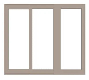 PELLA Lifestyle Series Contemporary 3 Panel OXO 108" X 79.5" Advanced Low-E Insulating Tempered Argon Fill Glass Assembled Sliding/Gliding Patio Door Grilles/Screen Options