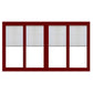 PELLA 116.125" X 95.5" Lifestyle Series Contemporary 4 Panel OXXO Hinged Glass With Manual Blinds/Shades Advanced Low-E Insulating Tempered Argon Fill Glass Assembled Sliding/Gliding Patio Door Screen Option