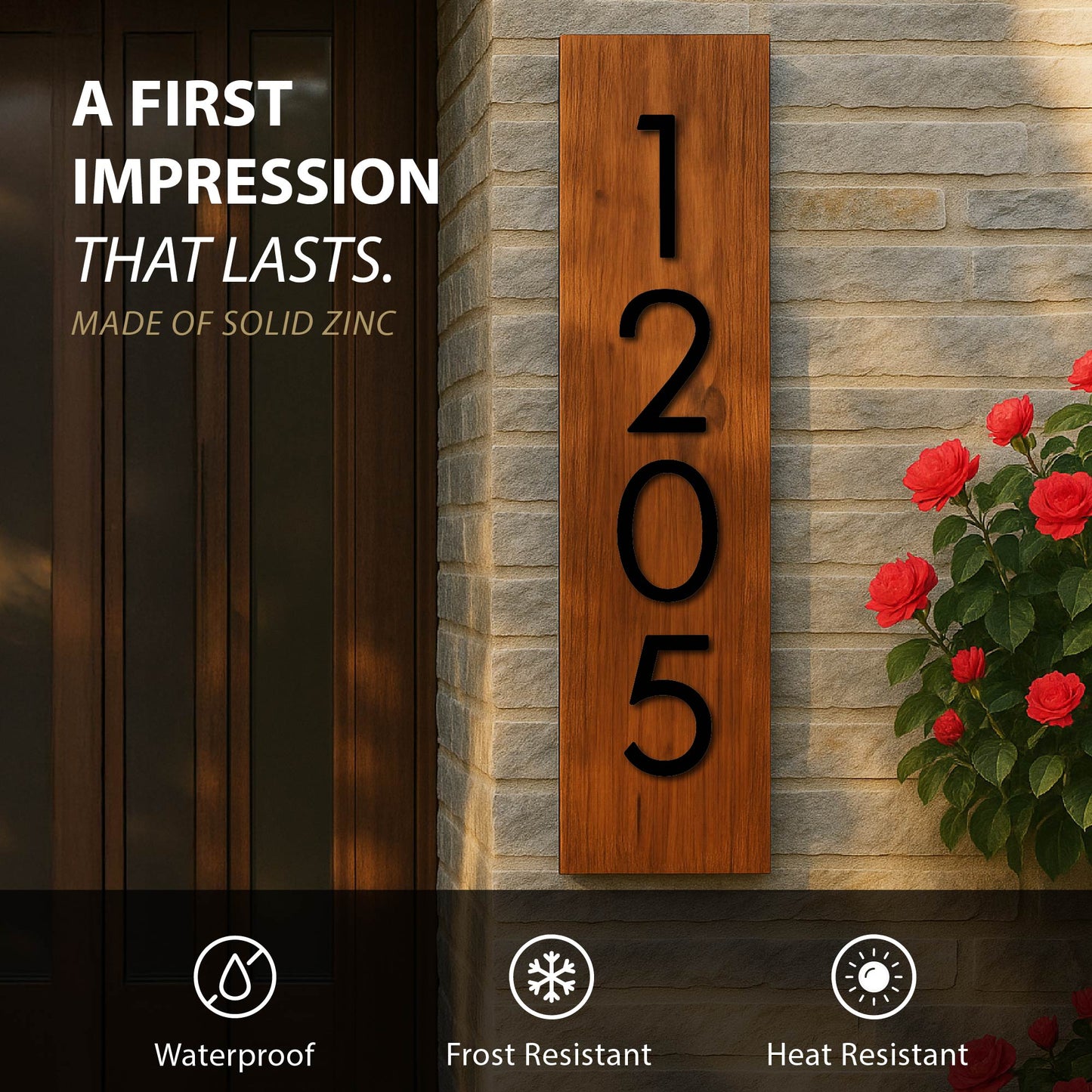 MEGA HANDLES 5" Wide House Numbers With Concealed Screws Floating Or Flush Installation Option