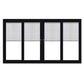 PELLA 140.125" X 95.5" Lifestyle Series Contemporary 4 Panel OXXO Hinged Glass With Manual Blinds/Shades Advanced Low-E Insulating Tempered Argon Fill Glass Assembled Sliding/Gliding Patio Door Screen Option