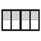 PELLA 188.125" X 82.5"Lifestyle Series Contemporary 4 Panel OXXO Hinged Glass With Manual Blinds/Shades Advanced Low-E Insulating Tempered Argon Fill Glass Assembled Sliding/Gliding Patio Door Screen Option