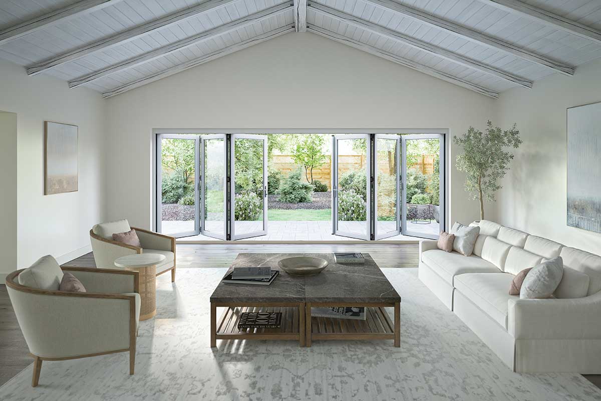 MARVIN Elevate 6 Panel Folding Door 210-3/8" Or 226-15/32" X 79 1/2", 82", 86", Or 95-1/2" Wood Interior Fiberglass Exterior Tempered Low-E2 Argon Glass Bifold Foldable Door Knocked Down CN17865 CN17868 CN17870 CN17880 CN19065 CN19068 CN19070 CN19080