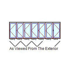 MARVIN Elevate 7 Panel Folding Door 245-5/64" Or 263-27/32" X 79 1/2", 82", 86", Or 95-1/2" Wood Interior Fiberglass Exterior Tempered Low-E2 Argon Glass Bifold Foldable Door Knocked Down CN20665 CN20668 CN20670 CN20680 CN22065 CN22068 CN22070 CN22080
