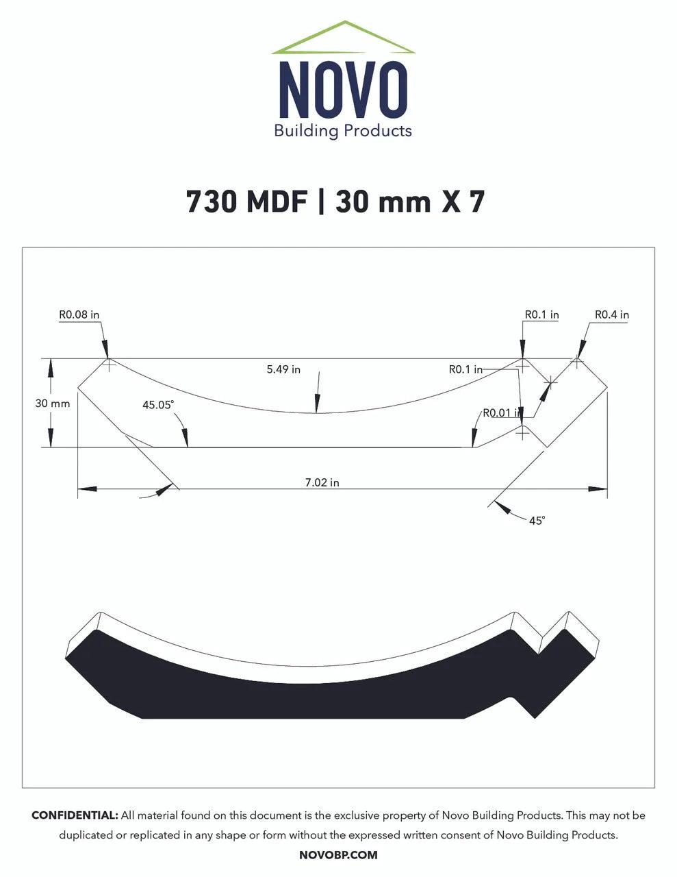 730 16' Primed MDF Crown Molding (2-Value Pack)