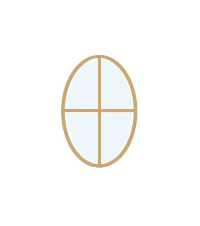 ANDERSEN Windows 400 Series Specialty Vertical Oval Window Fixed Vinyl Exterior Wood Interior Low-E4 Dual Pane Argon Full Glass Grilles/Frosted/Tempered Optional OVL1824, OVL2030, Or OVL3048