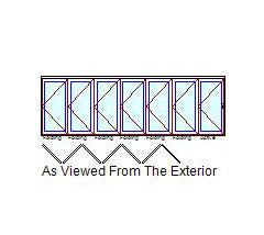 MARVIN Elevate 7 Panel Folding Door 245-5/64" Or 263-27/32" X 79 1/2", 82", 86", Or 95-1/2" Wood Interior Fiberglass Exterior Tempered Low-E2 Argon Glass Bifold Foldable Door Knocked Down CN20665 CN20668 CN20670 CN20680 CN22065 CN22068 CN22070 CN22080