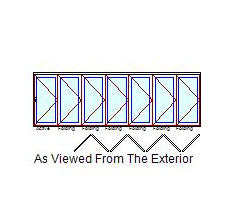 MARVIN Elevate 7 Panel Folding Door 245-5/64" Or 263-27/32" X 79 1/2", 82", 86", Or 95-1/2" Wood Interior Fiberglass Exterior Tempered Low-E2 Argon Glass Bifold Foldable Door Knocked Down CN20665 CN20668 CN20670 CN20680 CN22065 CN22068 CN22070 CN22080