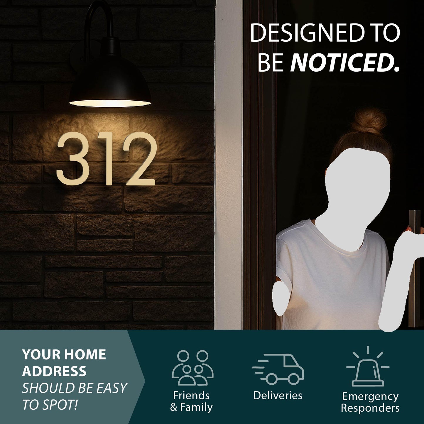 MEGA HANDLES 5" Wide House Numbers With Concealed Screws Floating Or Flush Installation Option