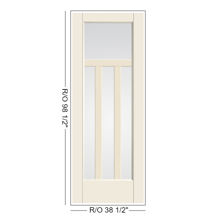 THERMATRU Full Lite 2'8" Or 3'0" X 6'8" Or 8'0" Smooth Star Fiberglass Exterior Prehung Door Flush Glazed SDL Wide Profile S3300 Or S83300