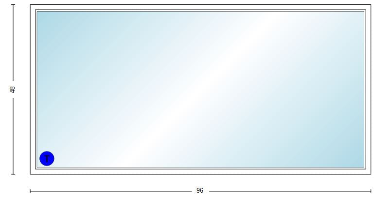 MI IN STOCK V2000 3580 Picture Window Frame Size: 96" X 48" White Vinyl Exterior & Interior Dual Pane Low-E Argon Gas Clear Tempered Glass Window With Fins For New Construction