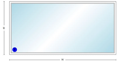 MI IN STOCK V2000 3580 Picture Window Frame Size: 96" X 48" White Vinyl Exterior & Interior Dual Pane Low-E Argon Gas Clear Tempered Glass Window With Fins For New Construction