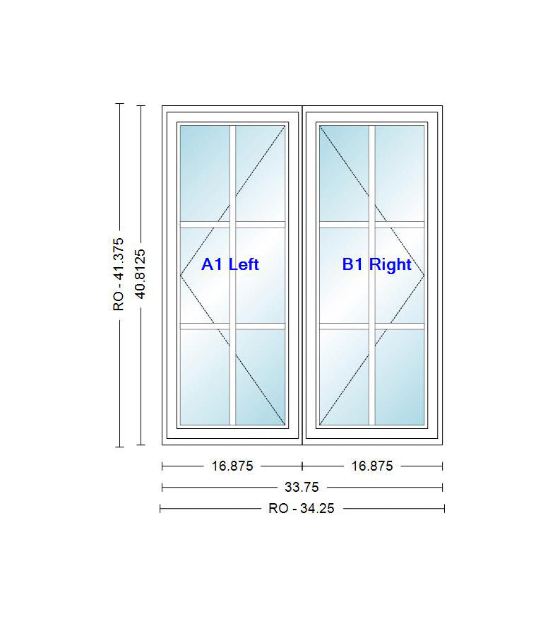 ANDERSEN Windows 400 Series Venting Twin/Double Casement 33-3/4" Wide Vinyl Exterior Wood Interior New Construction Low-E4 Dual Pane Argon Fill Glass Full Screens/Grilles/Tempered Optional CR23, CR235, CR24, CR245, CR25, CR255, Or CR26