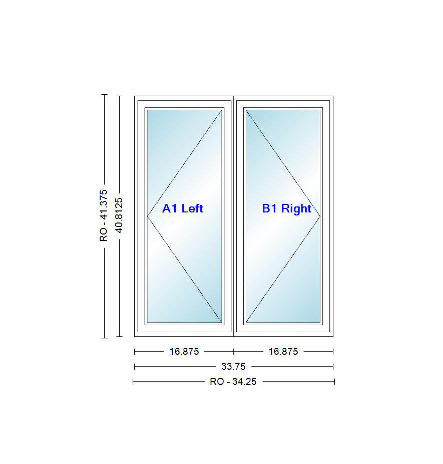 ANDERSEN Windows 400 Series Venting Twin/Double Casement 33-3/4" Wide Vinyl Exterior Wood Interior New Construction Low-E4 Dual Pane Argon Fill Glass Full Screens/Grilles/Tempered Optional CR23, CR235, CR24, CR245, CR25, CR255, Or CR26