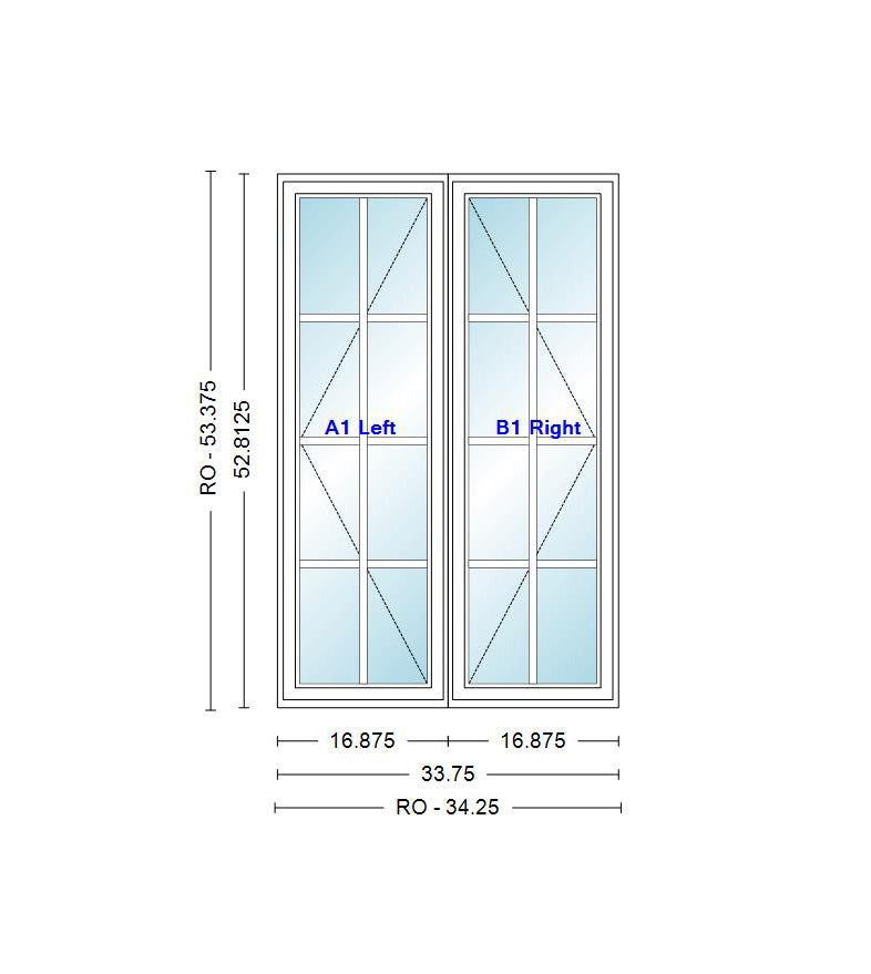 ANDERSEN Windows 400 Series Venting Twin/Double Casement 33-3/4" Wide Vinyl Exterior Wood Interior New Construction Low-E4 Dual Pane Argon Fill Glass Full Screens/Grilles/Tempered Optional CR23, CR235, CR24, CR245, CR25, CR255, Or CR26