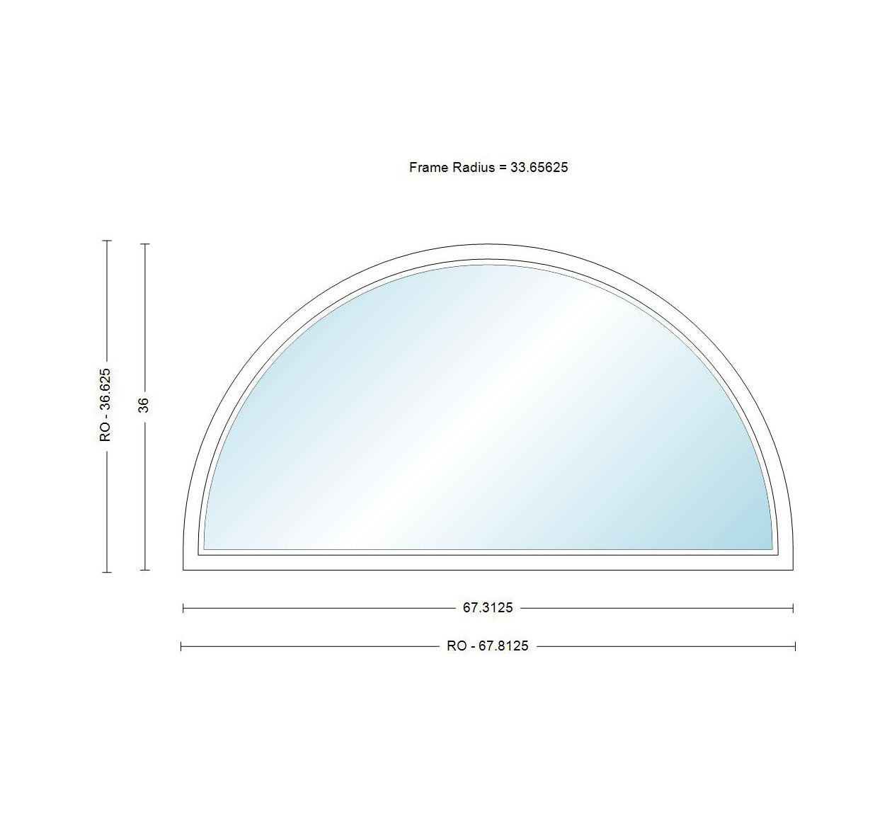 ANDERSEN Windows 400 Series Specialty Half Circle Window Fixed Vinyl Exterior Wood Interior Low-E4 Dual Pane Argon Full Glass Double Hung Frame Cladding Profile Grilles/Frosted/Tempered Optional CTN20, CTN24, CTN28, CTN30, CTN34, CTN20-2, Or CTN30-2