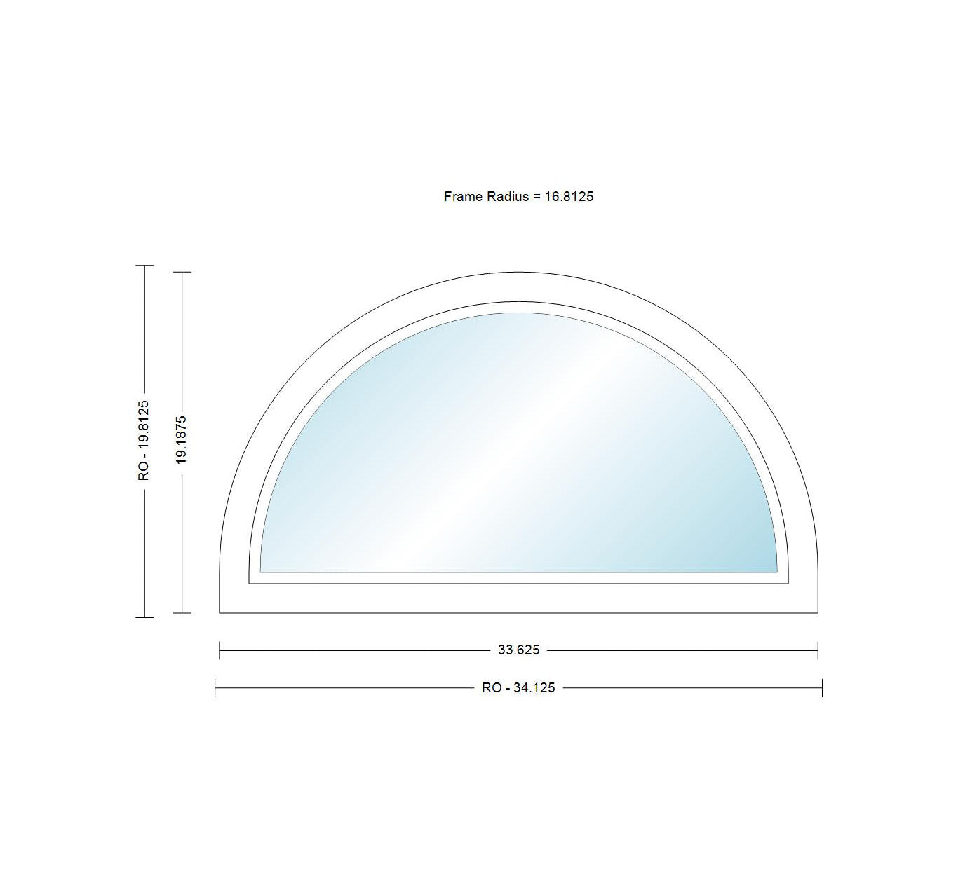ANDERSEN Windows 400 Series Specialty Half Circle Window Fixed Vinyl Exterior Wood Interior Low-E4 Dual Pane Argon Full Glass Double Hung Frame Cladding Profile Grilles/Frosted/Tempered Optional CTN20, CTN24, CTN28, CTN30, CTN34, CTN20-2, Or CTN30-2