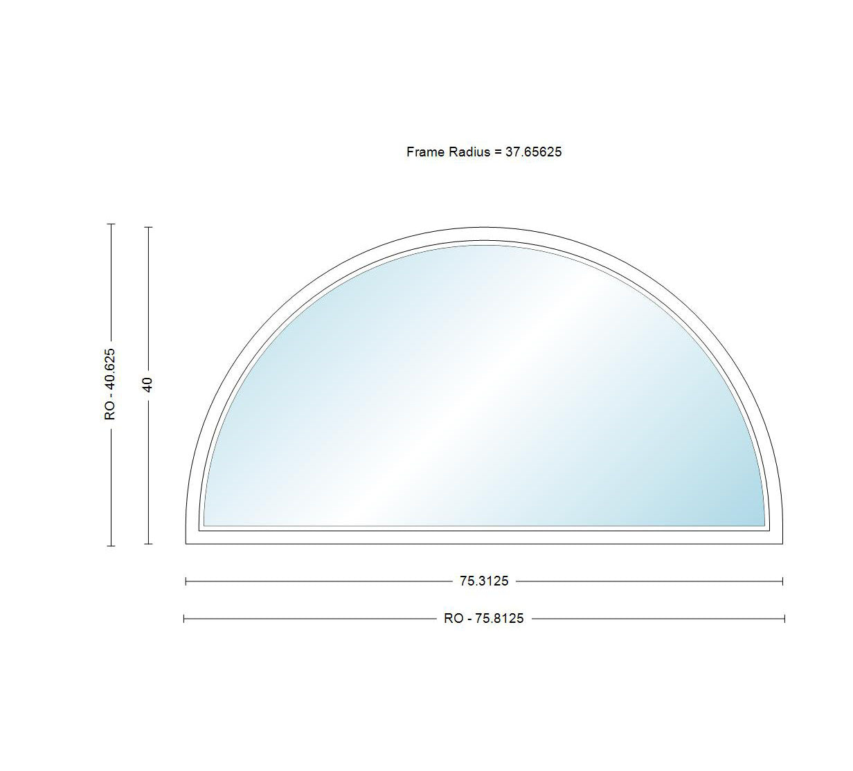 ANDERSEN Windows 400 Series Specialty Half Circle Window Fixed Vinyl Exterior Wood Interior Low-E4 Dual Pane Argon Full Glass Double Hung Frame Cladding Profile Grilles/Frosted/Tempered Optional CTN20, CTN24, CTN28, CTN30, CTN34, CTN20-2, Or CTN30-2