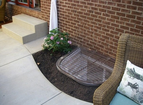 Boman Kemp Window Well 76" Wide 36" Egress Projection White Or Stackstone Optional Ladders, Grates, And Covers