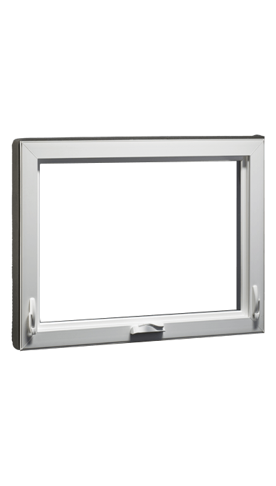 MI WINDOWS V3000 Series 9660 Venting Awning 4'5" Wide New Construction Vinyl White Low-E Argon Gas Filled Dual Pane Glass Full Screen Optional