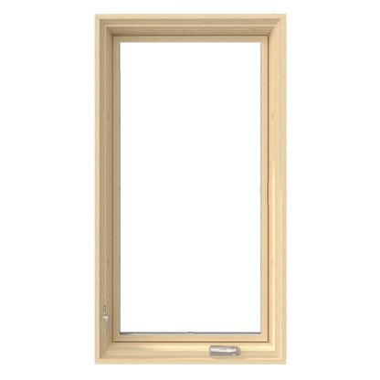 PELLA Lifestyle Casement 17" Wide Aluminum Clad Exterior Pine Wood Interior New Construction Low-E Insulating Glass Full Screen Optional