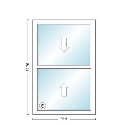 MI IN STOCK V3000 1556 Double Hung 3450 Egress Window Frame Size: 39.5