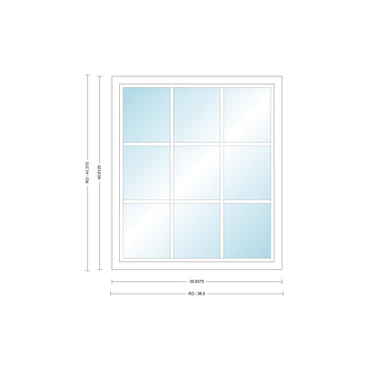 ANDERSEN Windows 400 Series Picture Window Fixed 35-15/16" Wide Vinyl Exterior Wood Interior Low-E4 Dual Pane Argon Full Glass Grilles Optional P3030, P3035, P3040, P3045, P3050, P3055, Or P3060