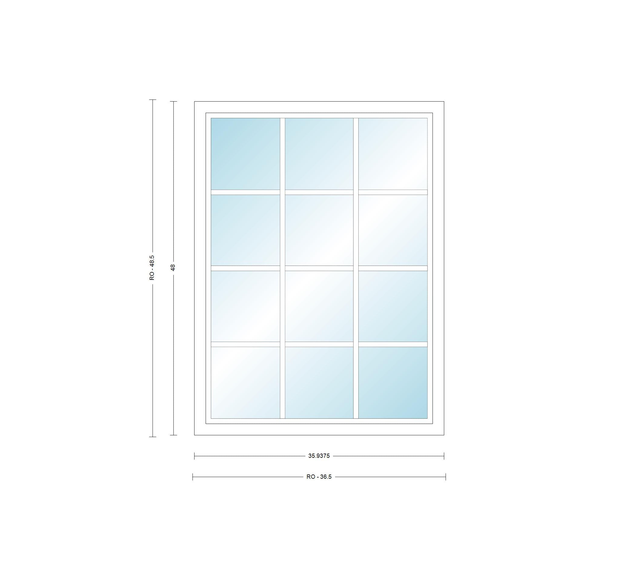ANDERSEN Windows 400 Series Picture Window Fixed 35-15/16" Wide Vinyl Exterior Wood Interior Low-E4 Dual Pane Argon Full Glass Grilles Optional P3030, P3035, P3040, P3045, P3050, P3055, Or P3060