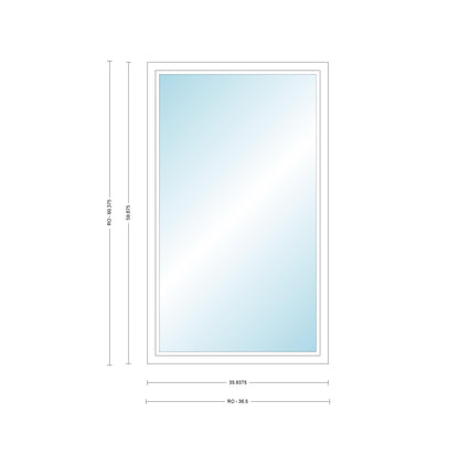 ANDERSEN Windows 400 Series Picture Window Fixed 35-15/16" Wide Vinyl Exterior Wood Interior Low-E4 Dual Pane Argon Full Glass Grilles Optional P3030, P3035, P3040, P3045, P3050, P3055, Or P3060