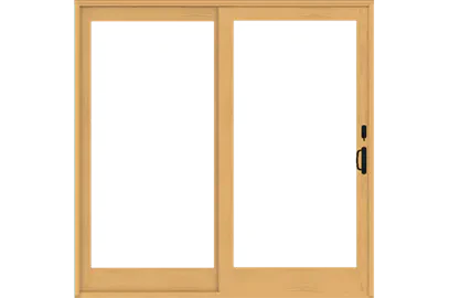 ANDERSEN FWG8068 400 Series 95-1/4" X 79-1/2" Frenchwood Sliding/Gliding Vinyl Exterior Wood Interior Dual Pane Low-E Tempered Argon Fill Glass 2 Panel Patio Door Grilles/Screen/Assembeled Options
