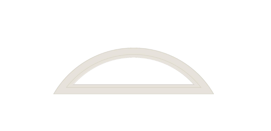 Andersen 400 Series Specialty Eyebrow Fixed Window Double Hung Frame Cladding Vinyl Exterior Wood Interior Low-E4 Argon Dual Pane Tempered Optional FCD28, FCD30 Or FCD38