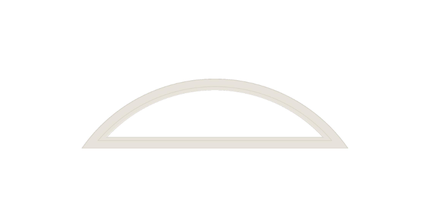 Andersen 400 Series Specialty Eyebrow Fixed Window With Frenchwood Hinged Frame Cladding Vinyl Exterior Wood Interior Low-E4 Argon Dual Pane Tempered Optional FCFW50 Or FCFW60