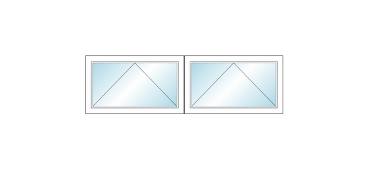 MI WINDOW V300 Twin Awning Window 96.125" Wide New Construction Vinyl White Low-E Argon Extruded Full Screens Optional