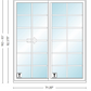 ANDERSEN NLGD60611-2 200 Series Narroline 71¼" X 82⅜  Sliding/Gliding Dual Pane Low-E Tempered Stainless Glass 2 Panel Unassembled Patio Door Grilles/Screen Options